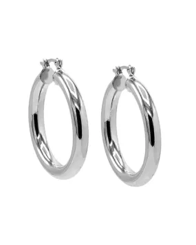 Adina's Chunky Hollow Hoop Earring Silver 35 MM | Silver