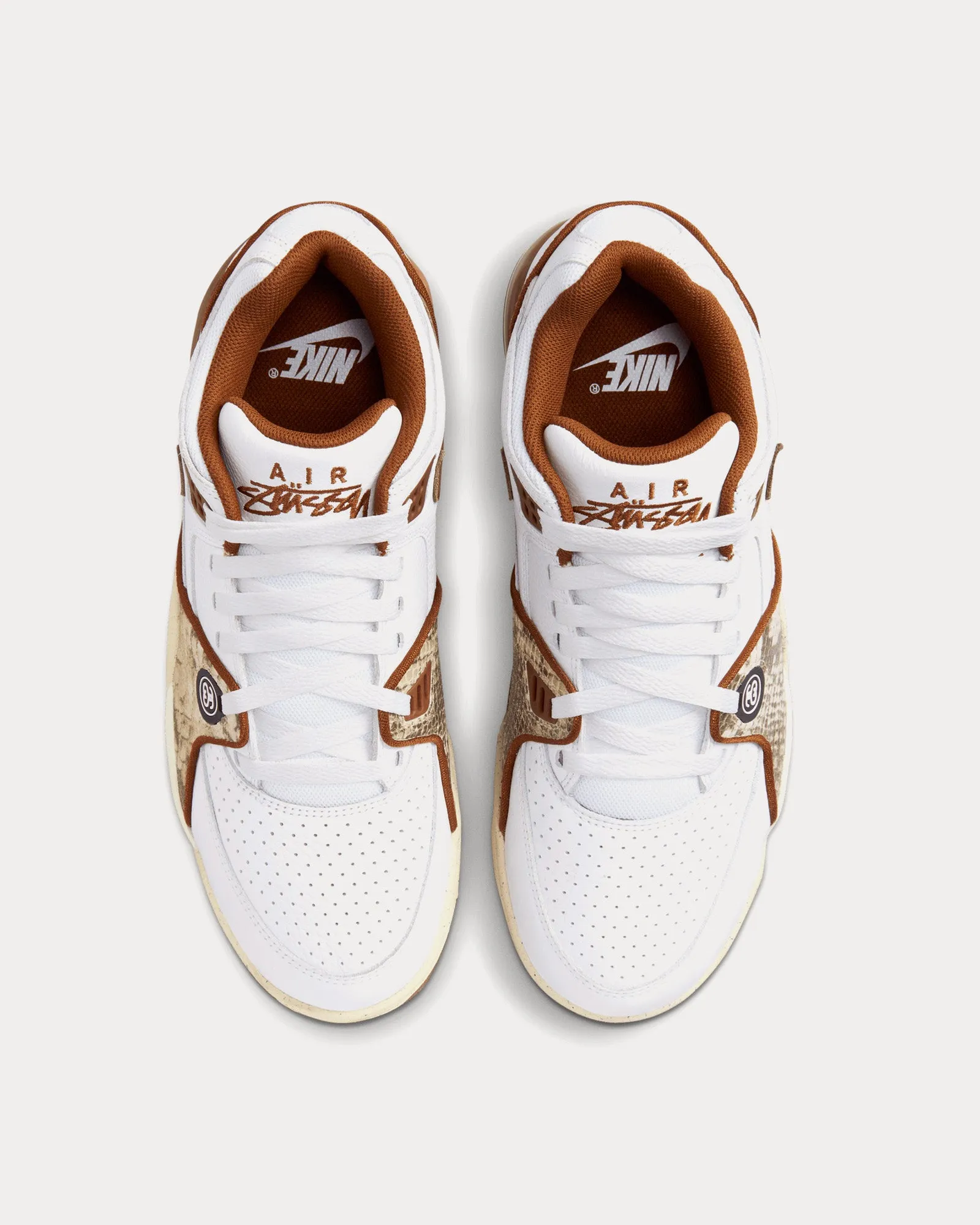 Air Flight '89 Low White / Pecan Fossil Low Top Sneakers