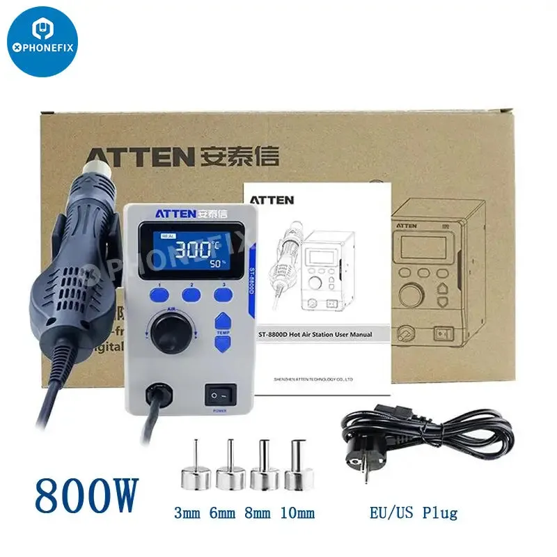 ATTEN ST-8800D 800W Hot Air Gun BGA Solder Rework Station