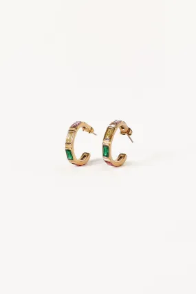 Bailee Hoop Earrings - Gold Multi