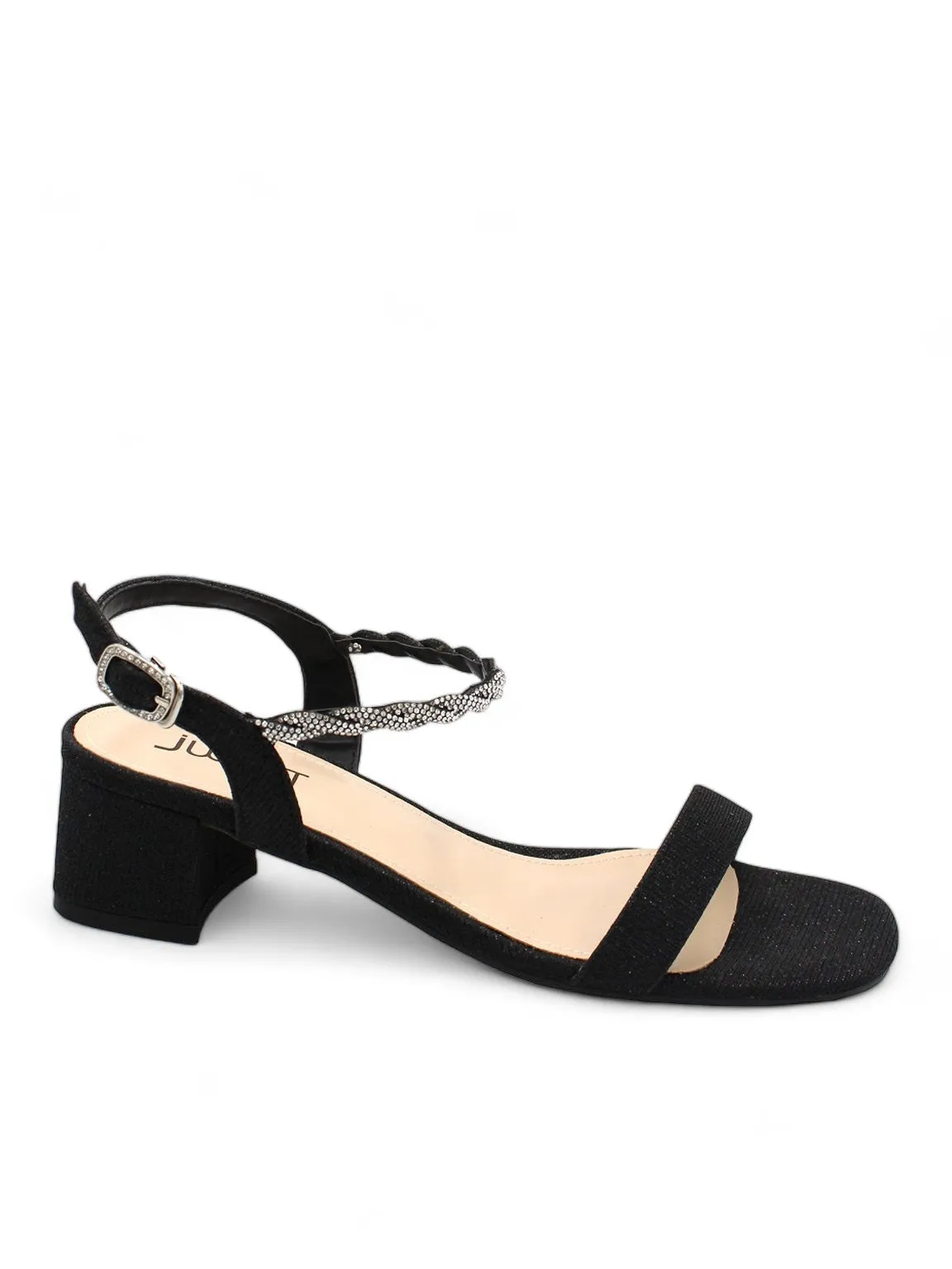 Bella Diamante Ankle Strap Heeled Sandals