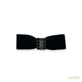 Bow Brooch with Two-tone Rhinestones U448 - Gafforelli Srl