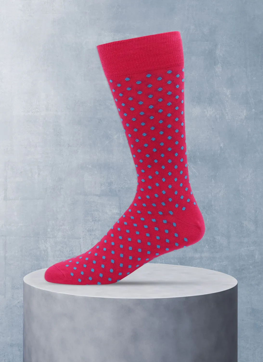 Bright Small Dot Sock in Fuschia