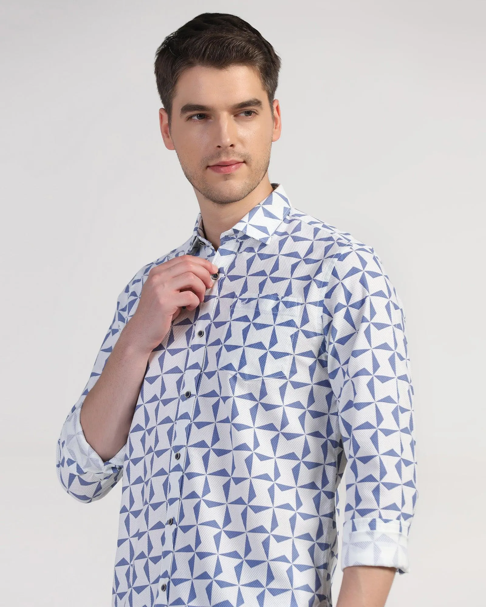 Casual Blue Printed Shirt - Darwin