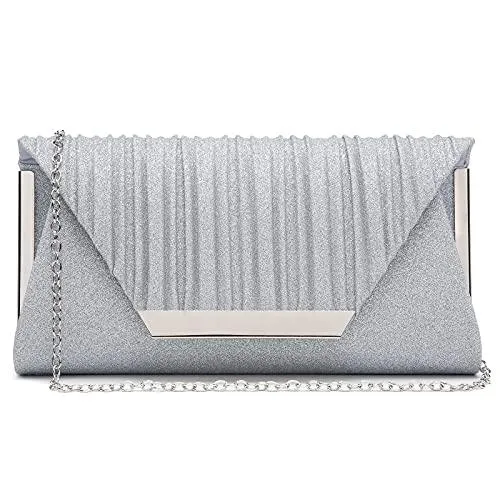 Dasein Glitter Flap Envelope Clutch Purses Evening Bags Wedding Party Prom Purse