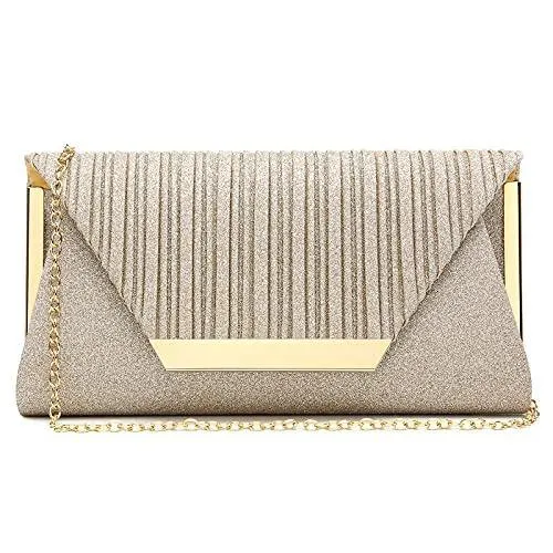 Dasein Glitter Flap Envelope Clutch Purses Evening Bags Wedding Party Prom Purse