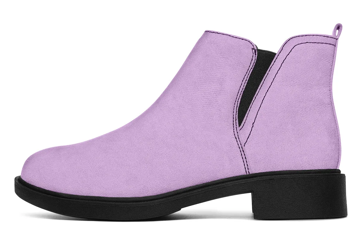 Digital Lavender Chelsea Boots - Comfy Slip-On - Soft & Water-Resistant Micro-Suede Vegan Shoes