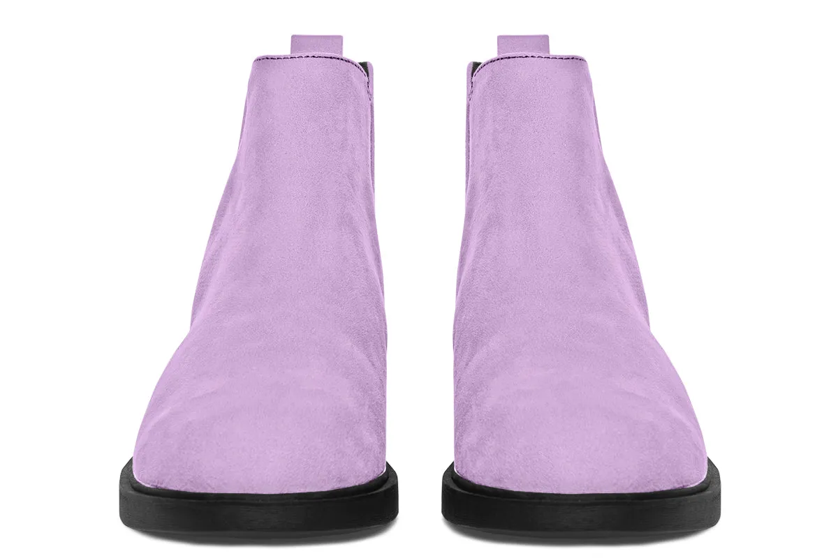 Digital Lavender Chelsea Boots - Comfy Slip-On - Soft & Water-Resistant Micro-Suede Vegan Shoes