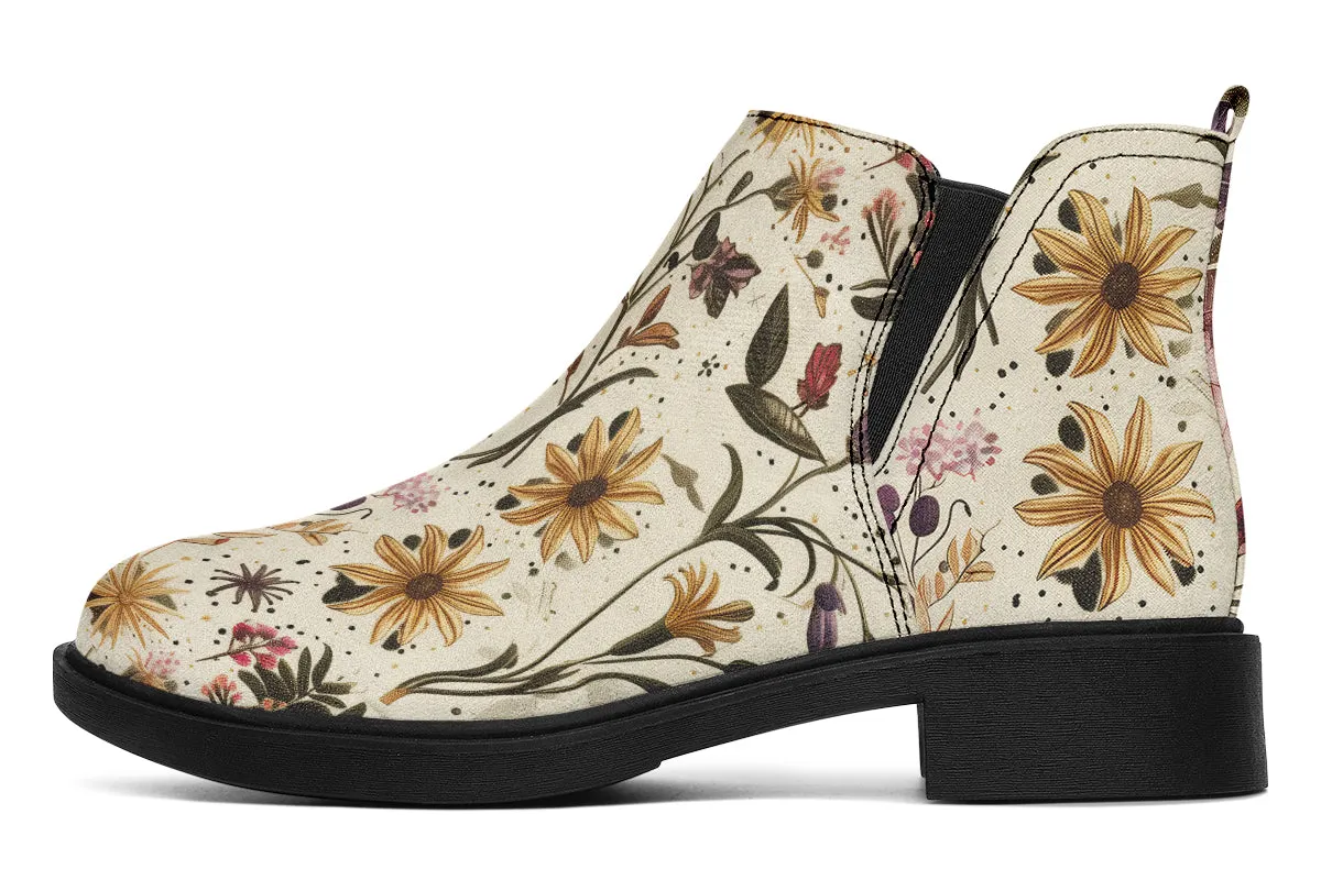 Enchanted Blossoms Chelsea Boots - Comfy Slip-On - Soft & Water-Resistant Micro-Suede Vegan Shoes