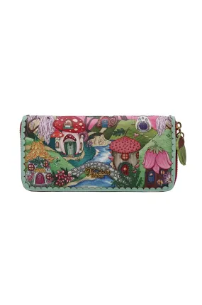 Fairy Village Large Zip Around Crossbody Wallet by Vendula London