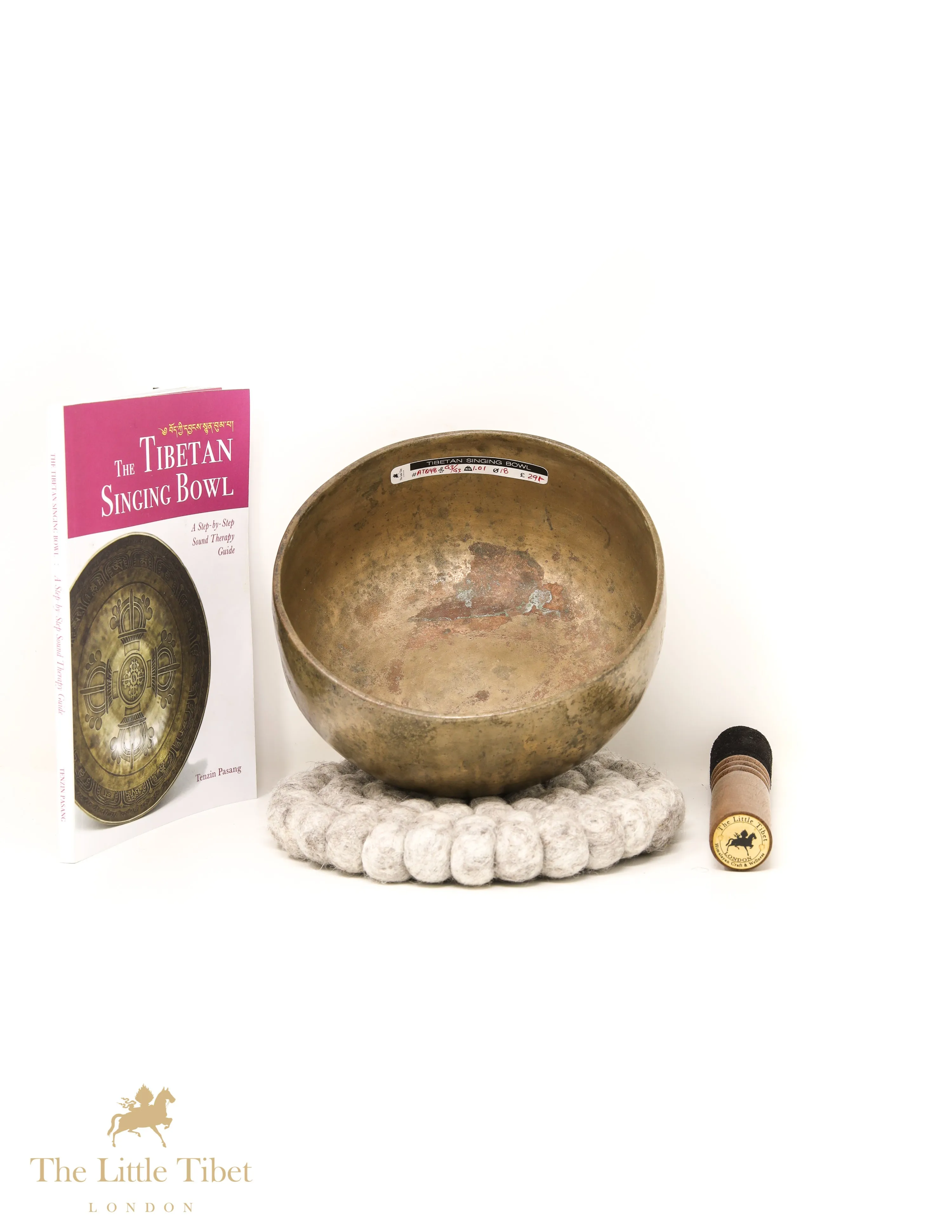 Flat Base Antique Tibetan Singing Bowl for Meditation - ATQ48