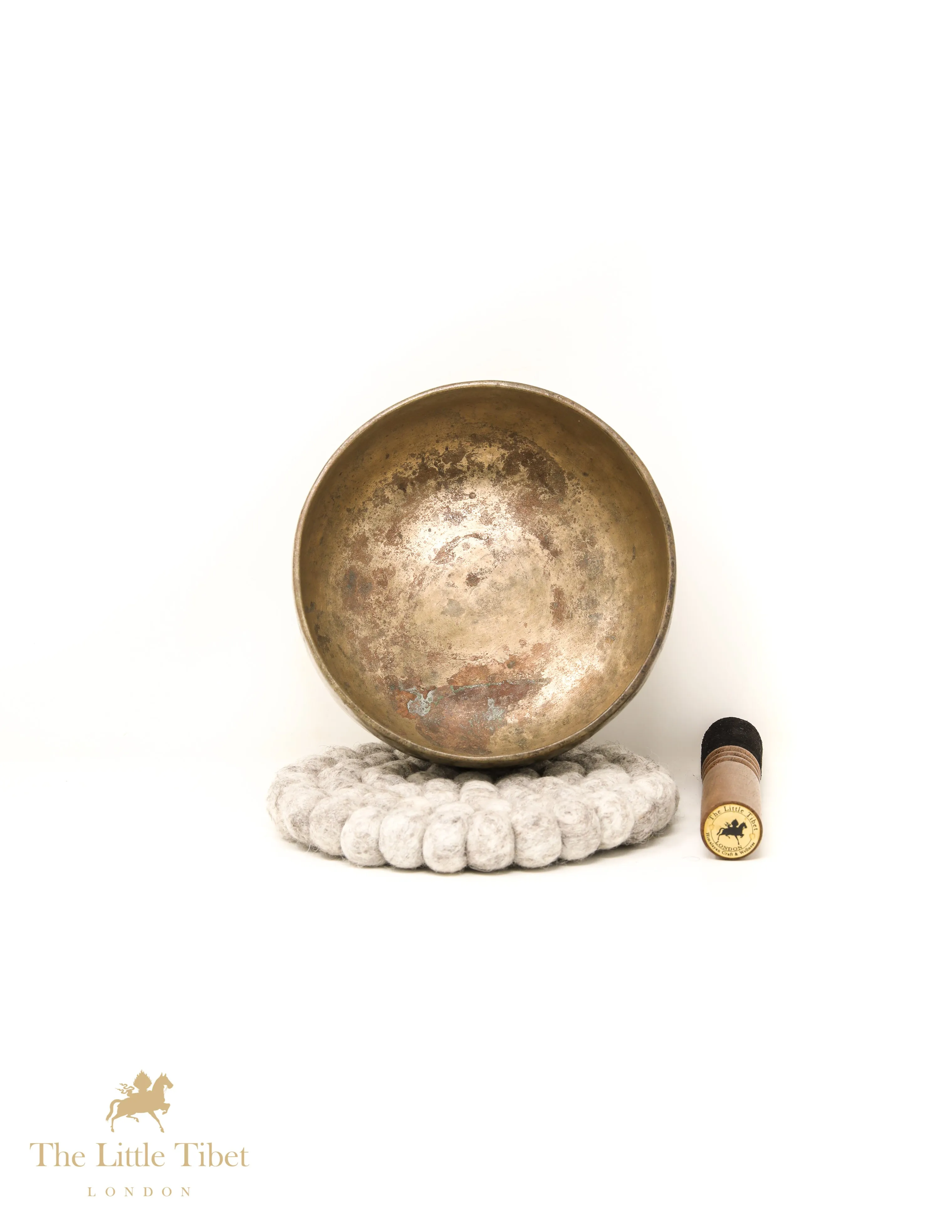 Flat Base Antique Tibetan Singing Bowl for Meditation - ATQ48