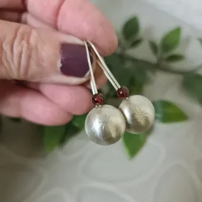 Garnet Floral Bauble Earrings