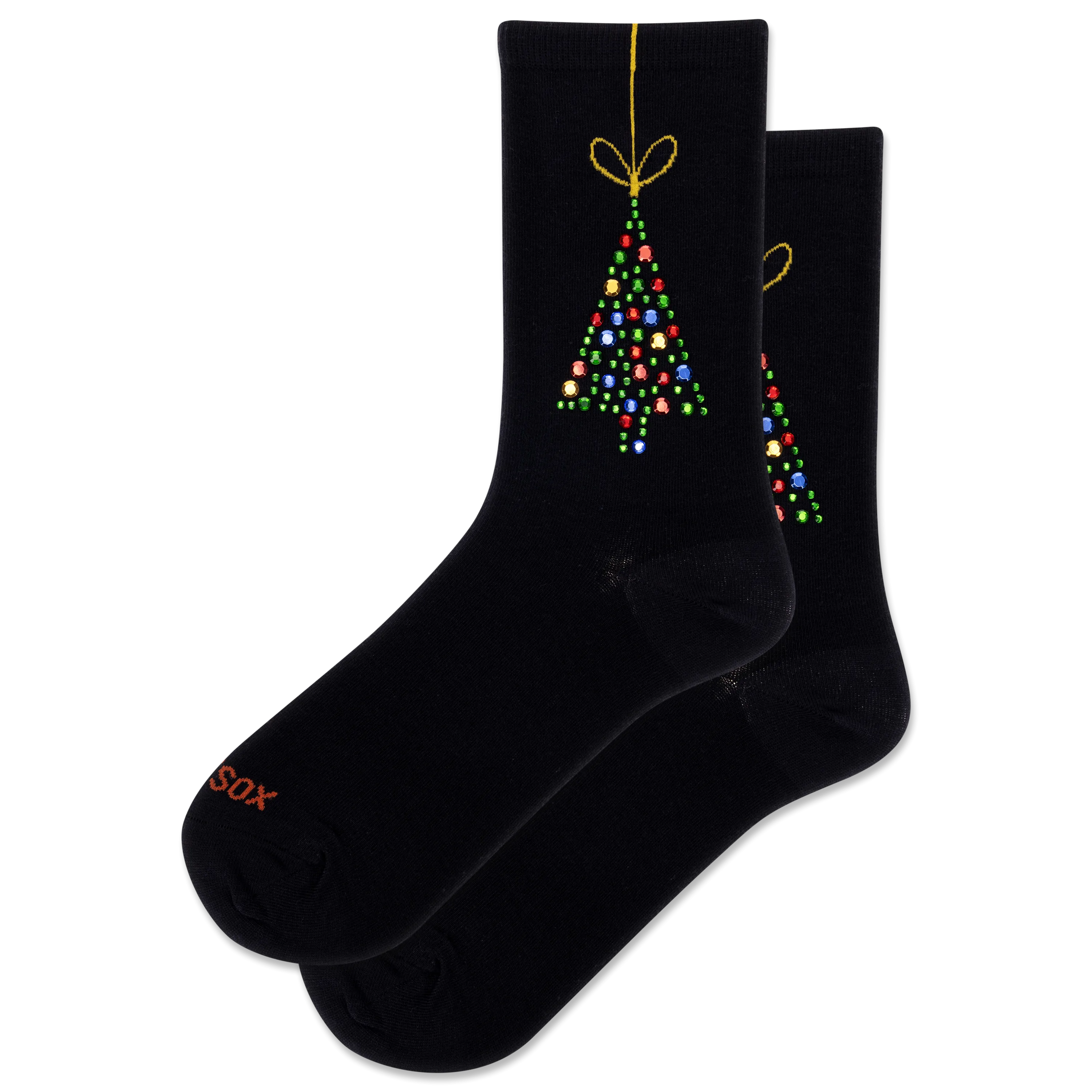 HOTSOX Women's Tree Ornament Crew Sock