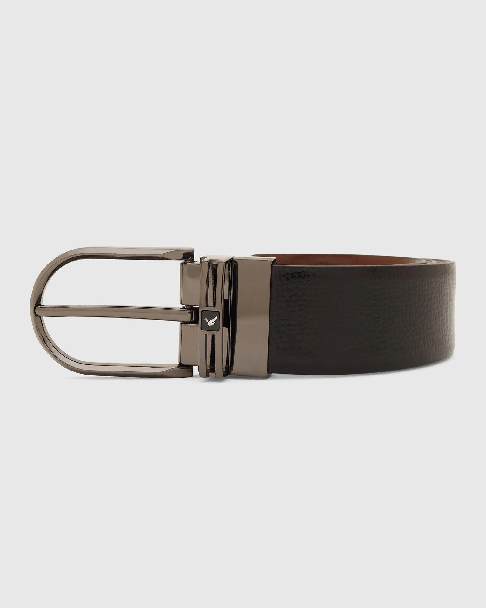 Leather Reversible Black & Tan Textured Belt - Tiger