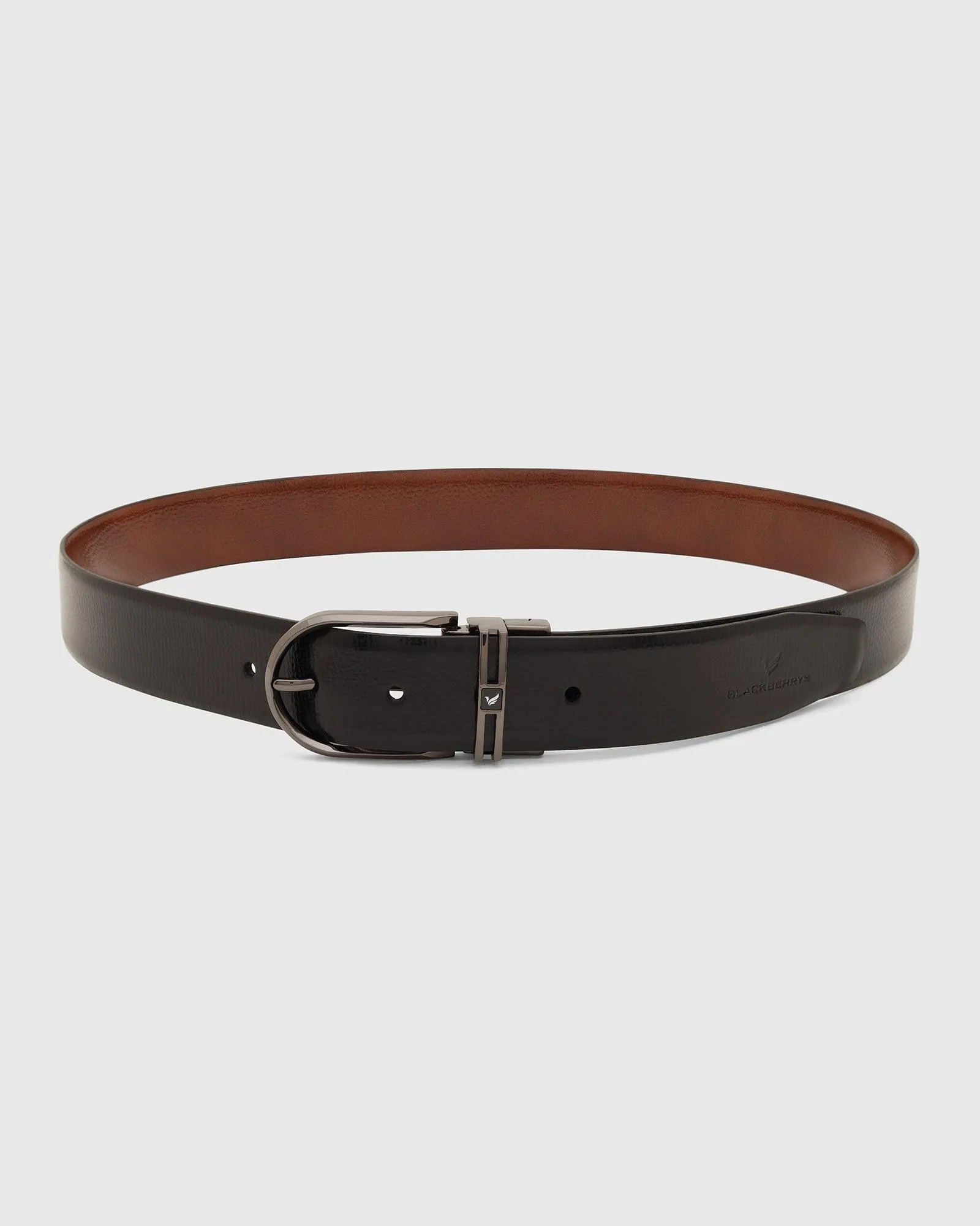 Leather Reversible Black & Tan Textured Belt - Tiger