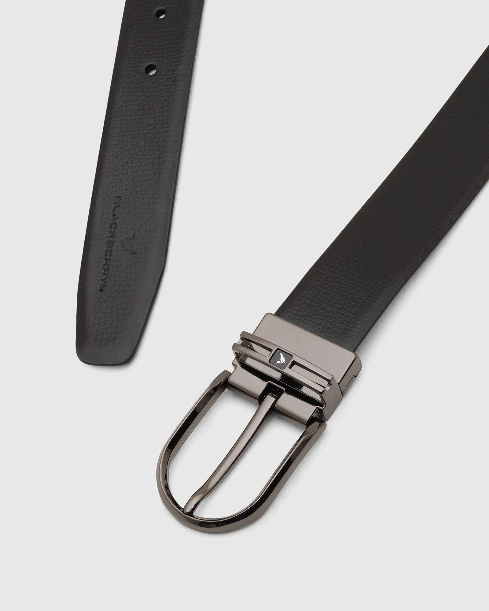 Leather Reversible Black & Tan Textured Belt - Tiger