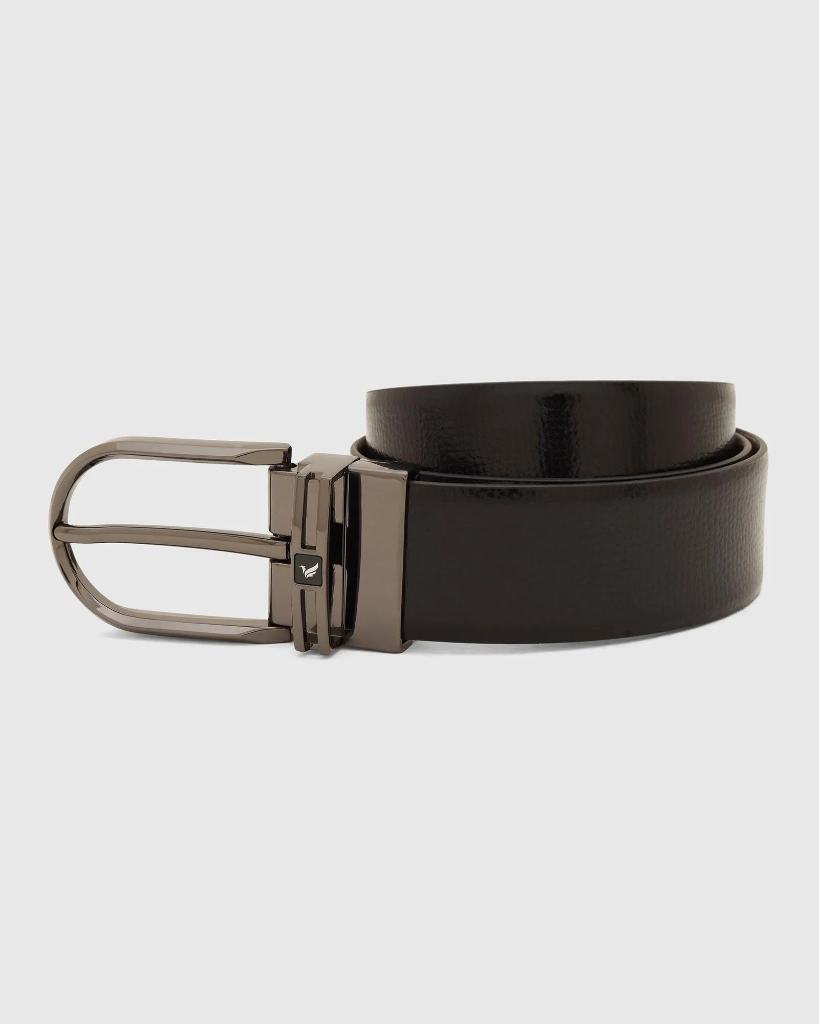 Leather Reversible Black & Tan Textured Belt - Tiger