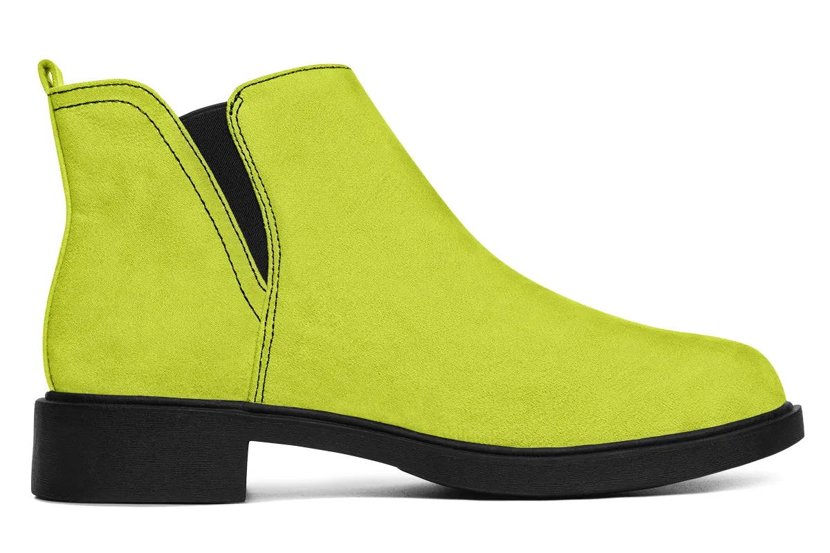 Lime Punch Chelsea Boots - Comfy Slip-On - Soft & Water-Resistant Micro-Suede Vegan Shoes