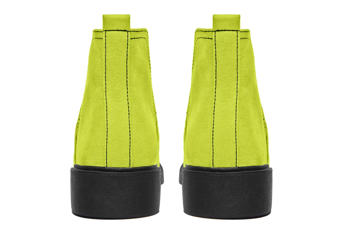 Lime Punch Chelsea Boots - Comfy Slip-On - Soft & Water-Resistant Micro-Suede Vegan Shoes