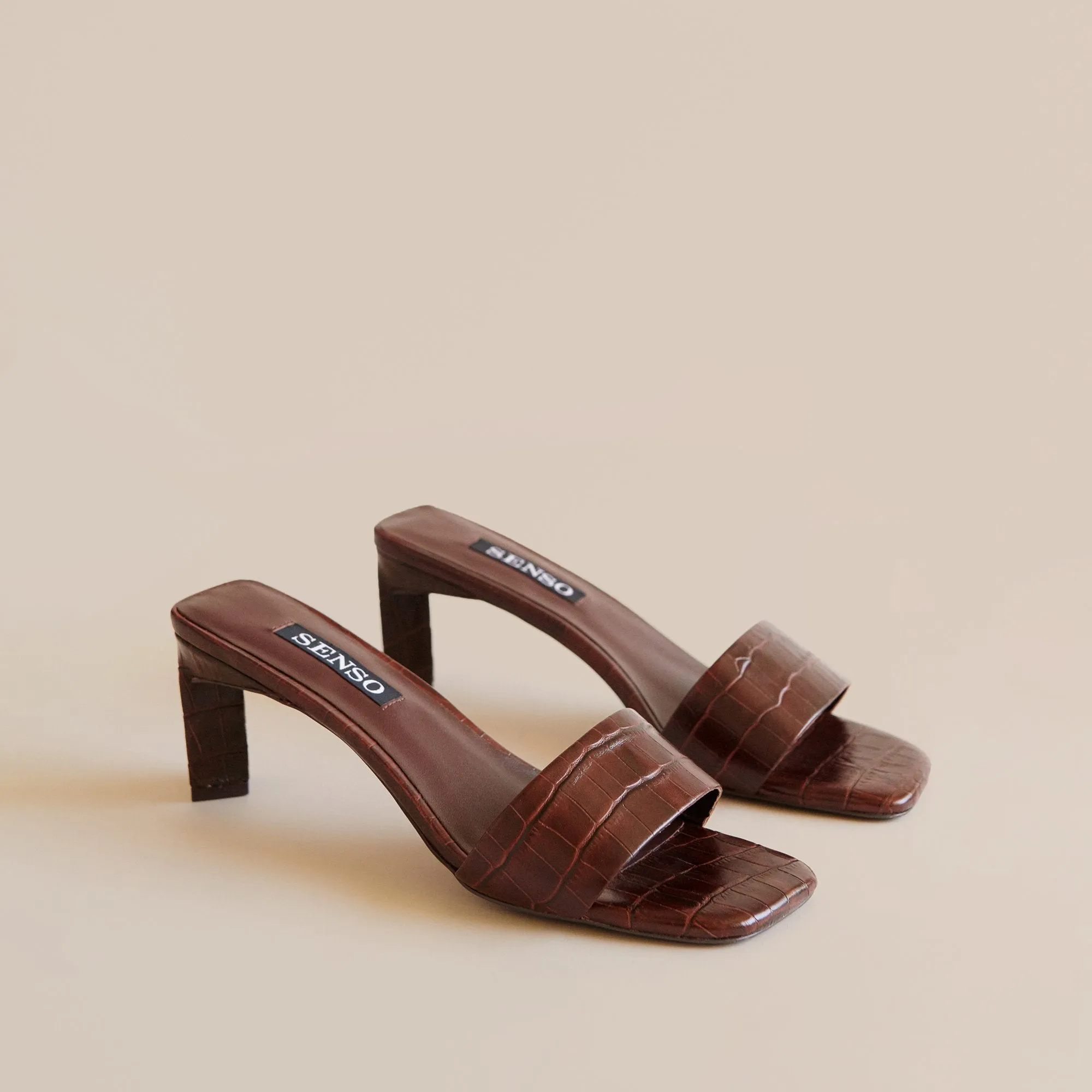 Maisy Croc Heeled Sandal