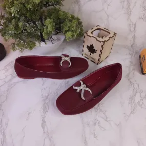 Maroon Buckle Loafers