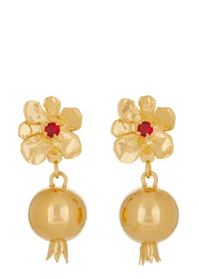 Melograno Earrings in Gold - Ruby