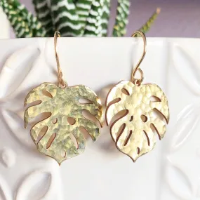 Monstera dangle earrings (E492)