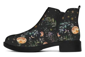 Night Blossom Chelsea Boots - Comfy Slip-On - Soft & Water-Resistant Micro-Suede Vegan Shoes