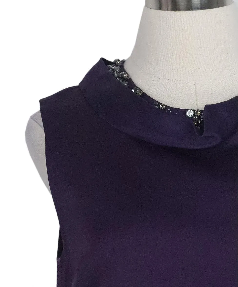 Phillip Lim Purple Silk Rhinestone Dress sz 2