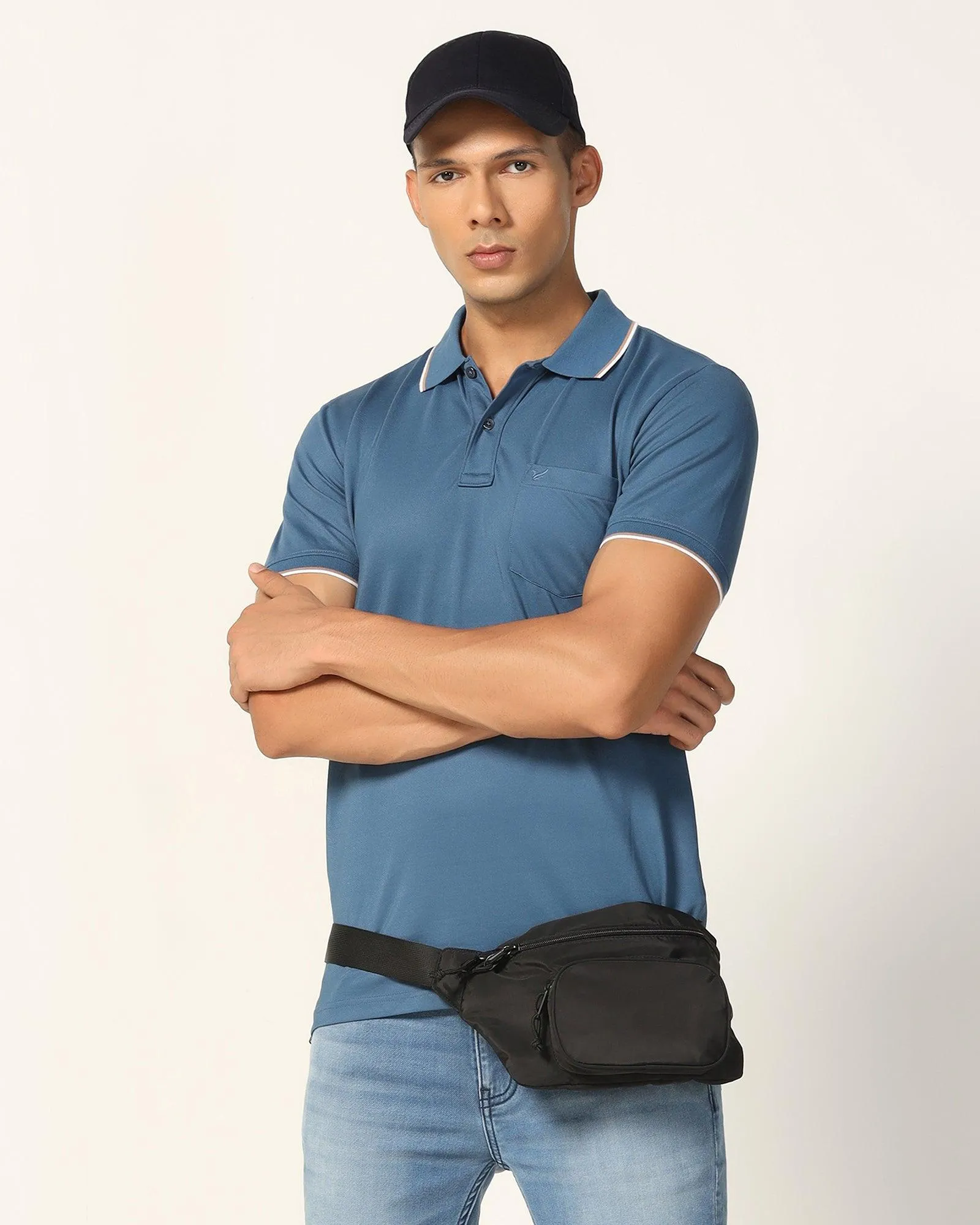 Polo Stellar Blue Solid T-Shirt - Andro