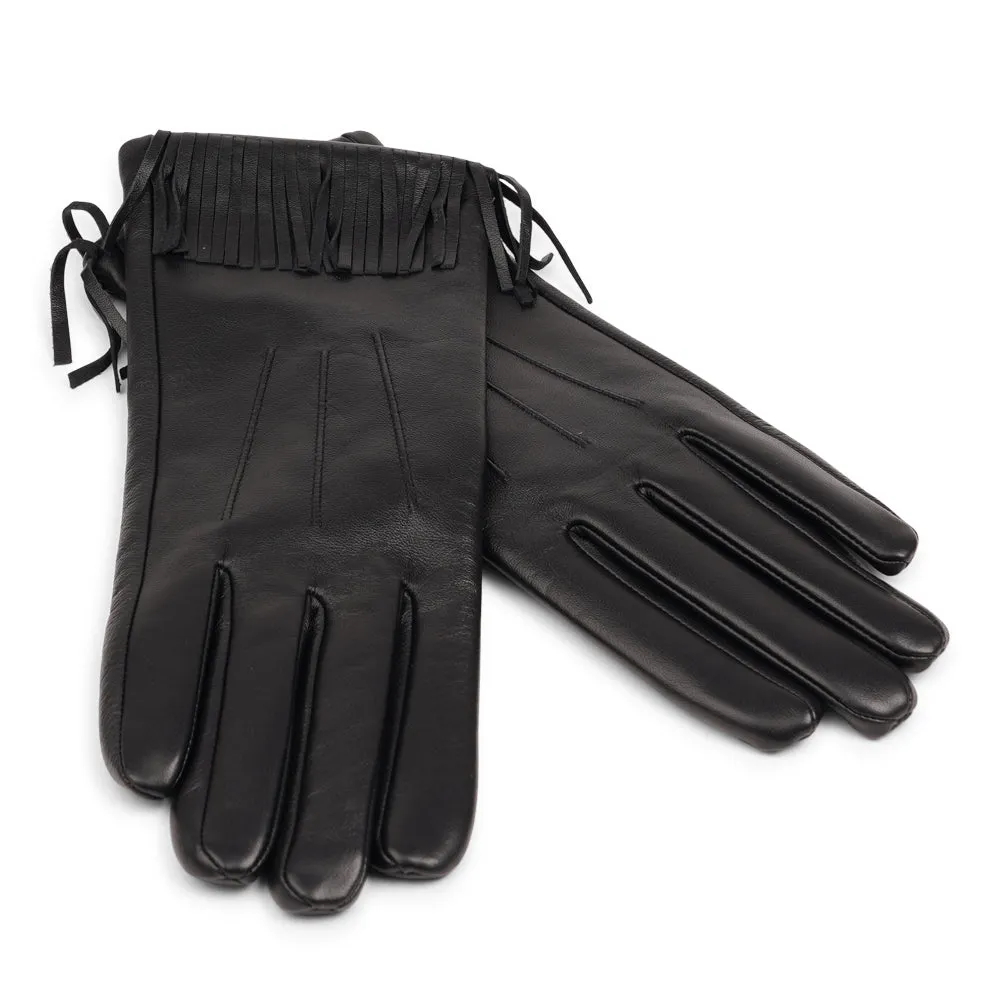 Pordenone - Leather Gloves with Fringes