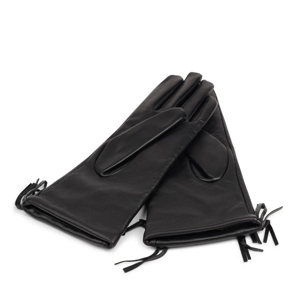 Pordenone - Leather Gloves with Fringes