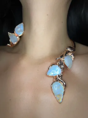 Rainbow MOONSTONE choker neck cuff