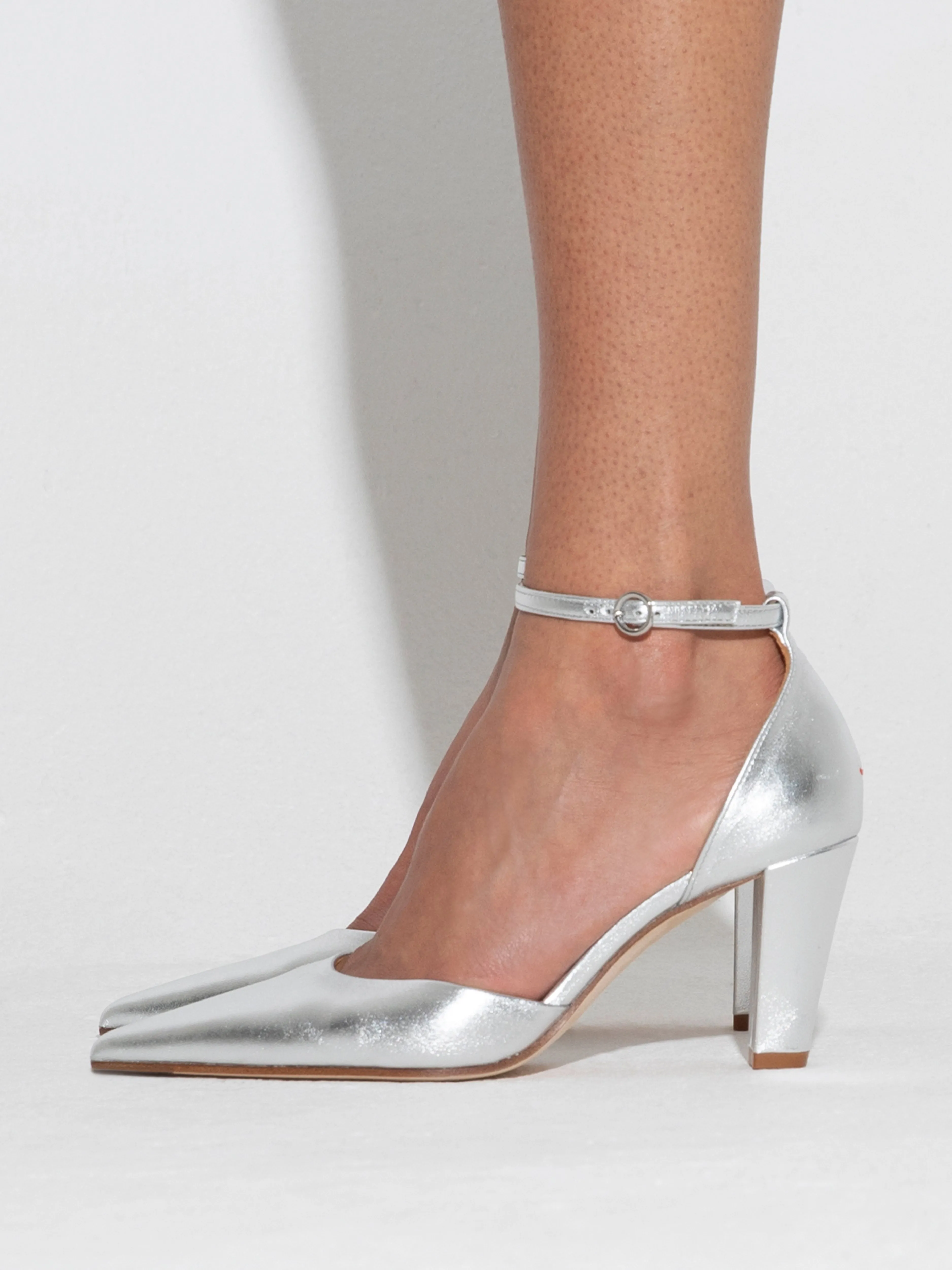 Rissa Leather Ankle-Strap Pumps