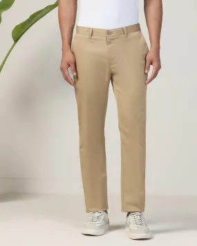 Slim Comfort B-95 Casual Beige Solid Khakis - Marico