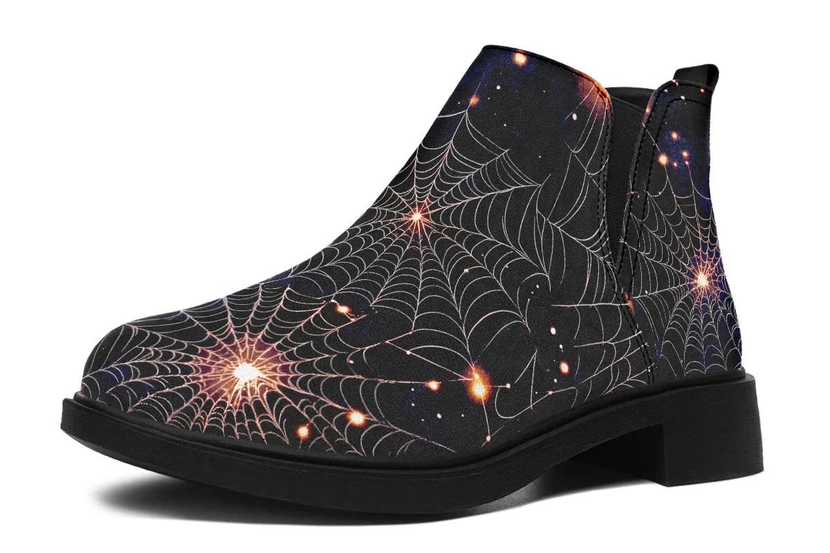 Spiderweb Chelsea Boots - Comfy Slip-On - Soft & Water-Resistant Micro-Suede Vegan Shoes