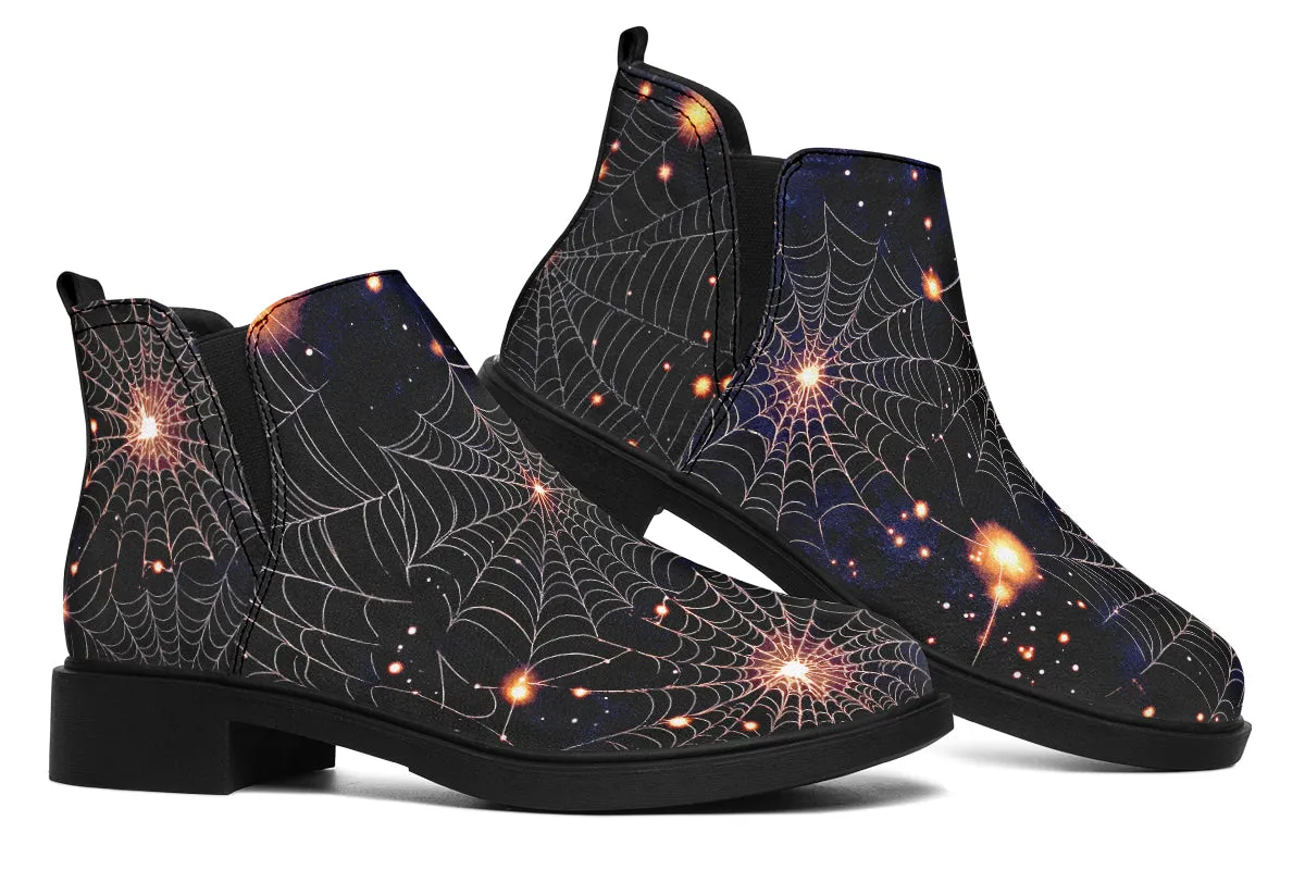 Spiderweb Chelsea Boots - Comfy Slip-On - Soft & Water-Resistant Micro-Suede Vegan Shoes