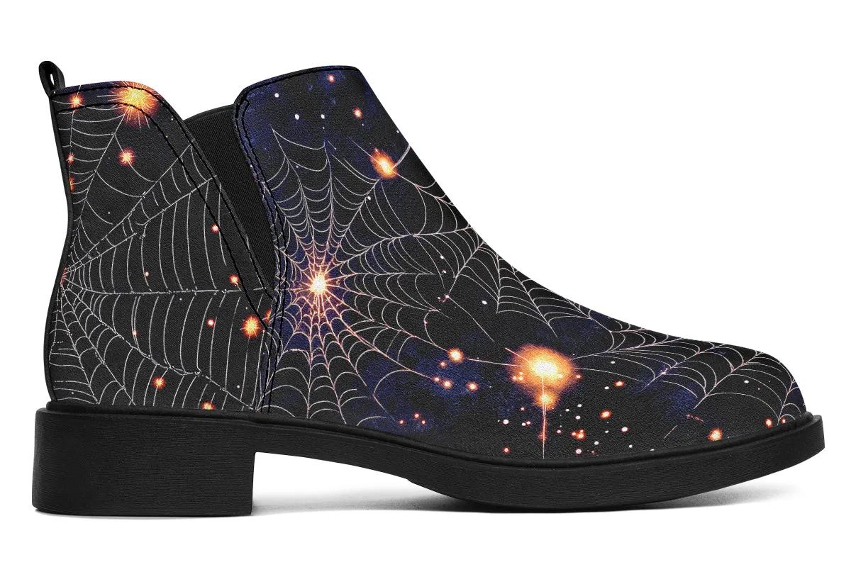 Spiderweb Chelsea Boots - Comfy Slip-On - Soft & Water-Resistant Micro-Suede Vegan Shoes