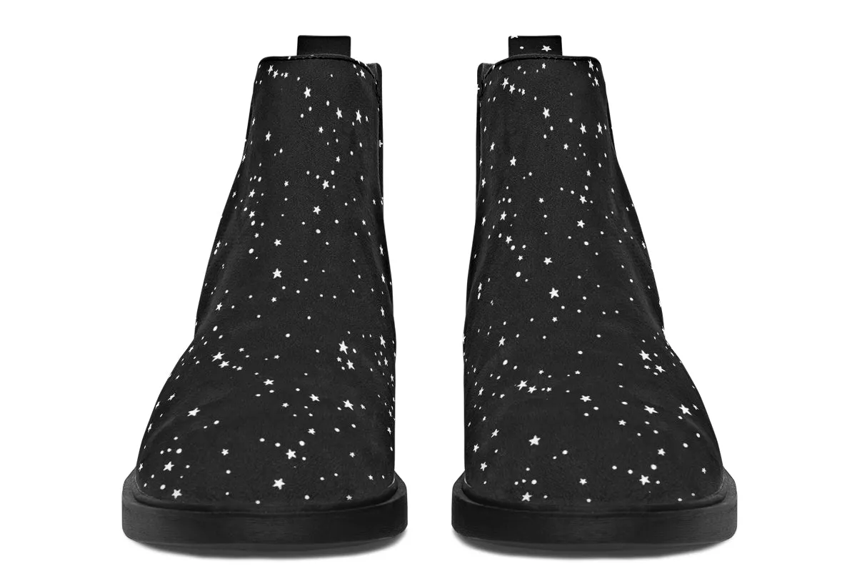 Starry Night Chelsea Boots - Comfy Slip-On - Soft & Water-Resistant Micro-Suede Vegan Shoes