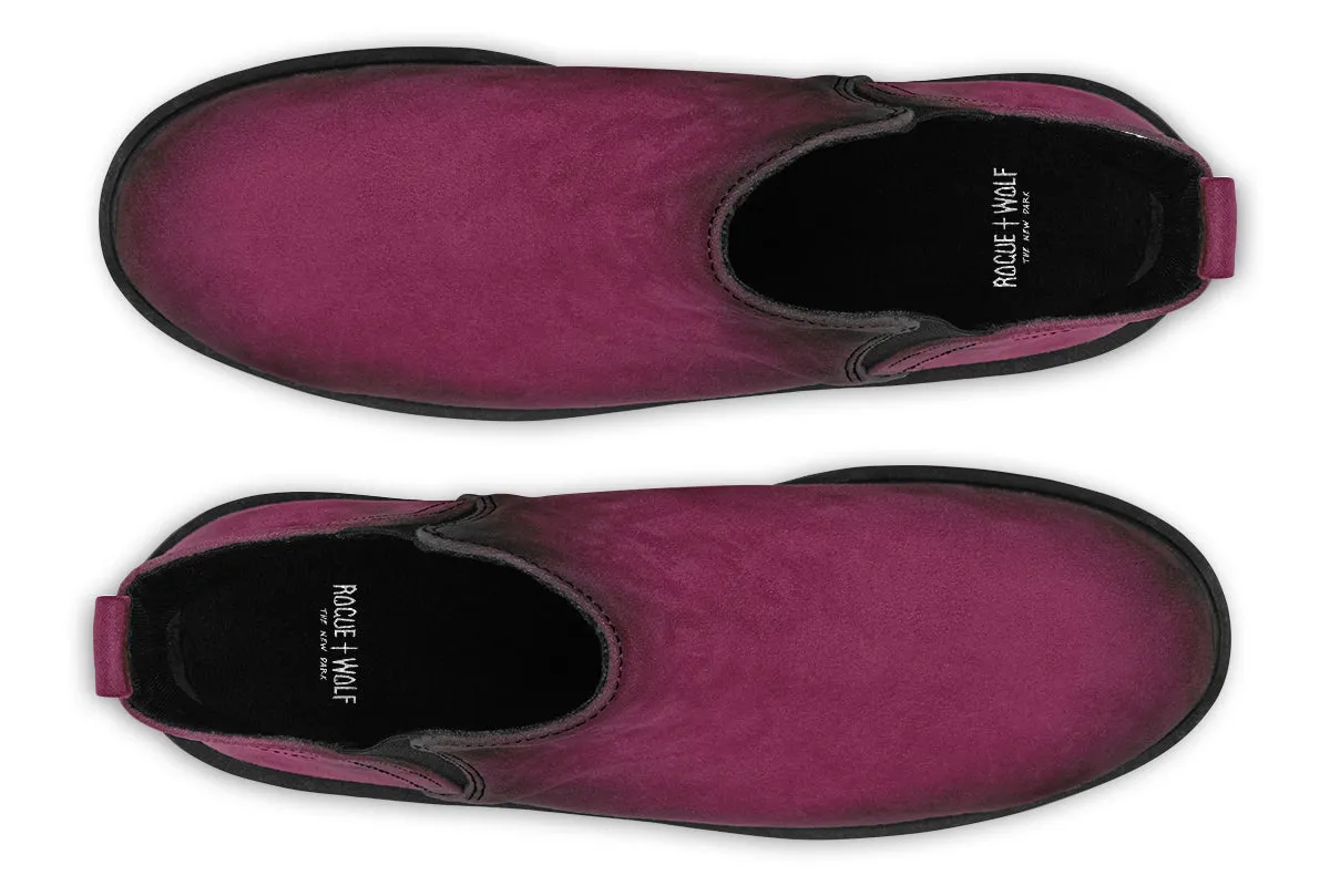 Wicked Berry Chelsea Boots - Comfy Slip-On - Soft & Water-Resistant Micro-Suede Vegan Shoes