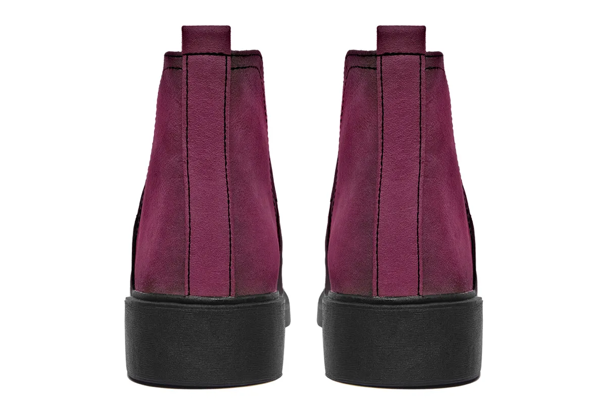 Wicked Berry Chelsea Boots - Comfy Slip-On - Soft & Water-Resistant Micro-Suede Vegan Shoes