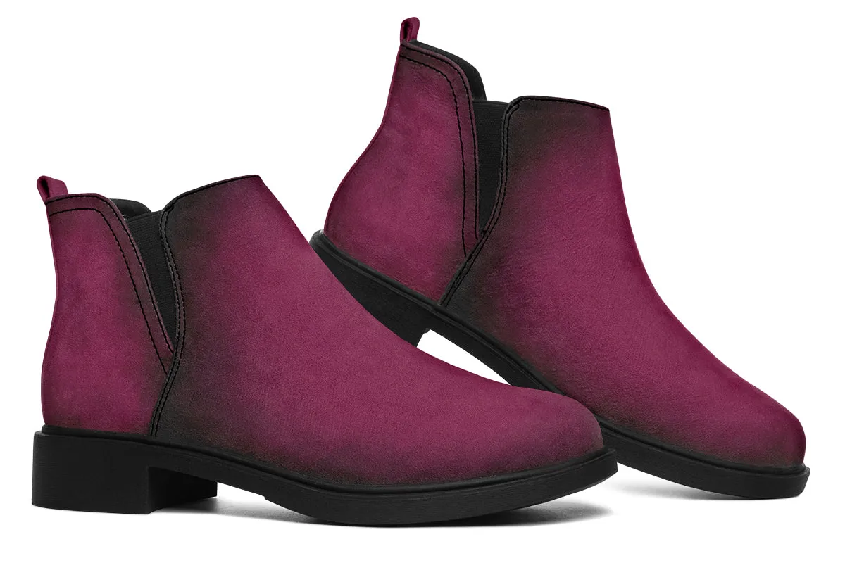 Wicked Berry Chelsea Boots - Comfy Slip-On - Soft & Water-Resistant Micro-Suede Vegan Shoes